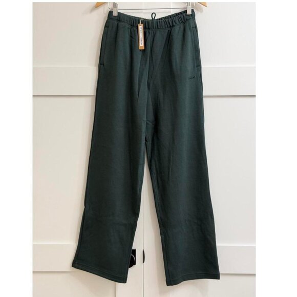 Skims Cotton Fleece Classic Straight Leg Pant in Spruce, Size Small - Picture 6 of 9